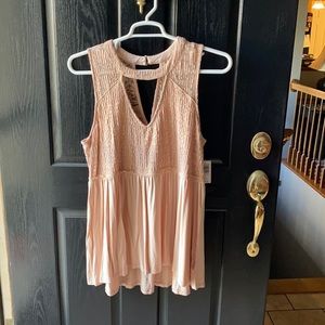 Torrid Lace Pale Pink Babydoll Choker Tank